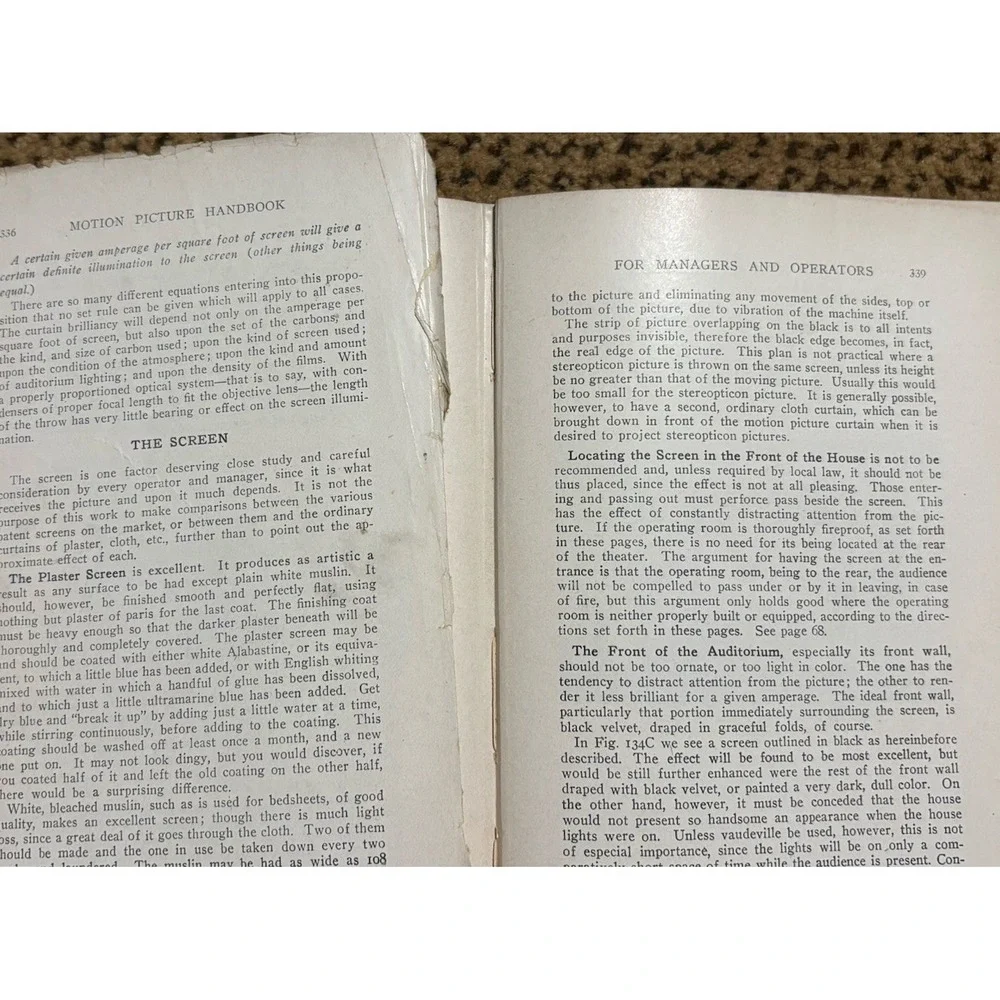 1912 Motion Picture Handbook F.H. Richardson 2nd Edition Silent Film Projection